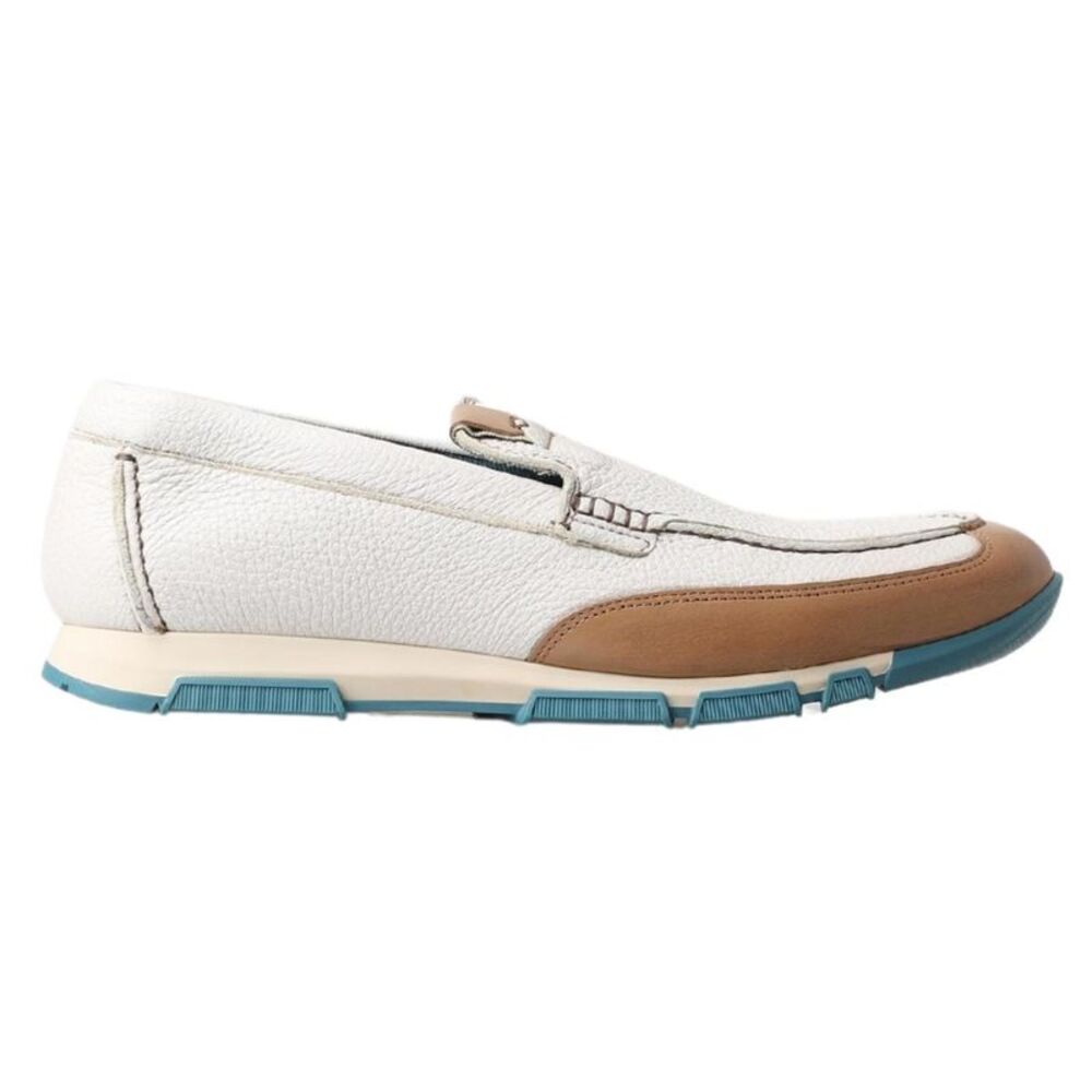 Dolce & Gabbana White Leather Loafers Moccasins Men's Shoes - Picture 1 of 6